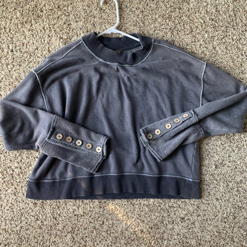 Free people purple crop sweater